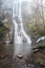 cascade of Villagocende, Fonsagrada, 50 meters high, the second highest in Galicia, fed by thaw and rain ...