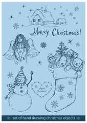 Set of  christmas objects
