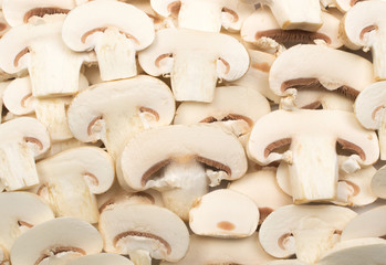 Sliced champignons background