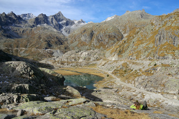 Fototapeta na wymiar Autumn landscape in Adamello - Presanella Alpine Group, Italy, Europe