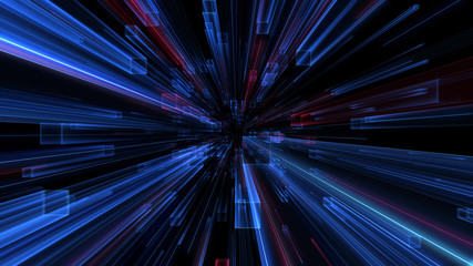 Abstract blocks background. light line, 3d rendering. kaleidoscope block