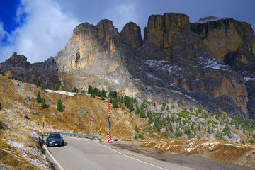 Sunset light on the Dolomites, Sella Group, Italy, Europe
