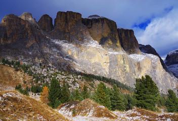 Fototapeta na wymiar Sella Group in the Dolomites, Italy, Europe