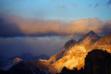 Naklejka premium Late autumn landscape in the Dolomites, Italy, Europe