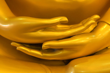 Hand of Buddha In Buddhist temple in Thailand