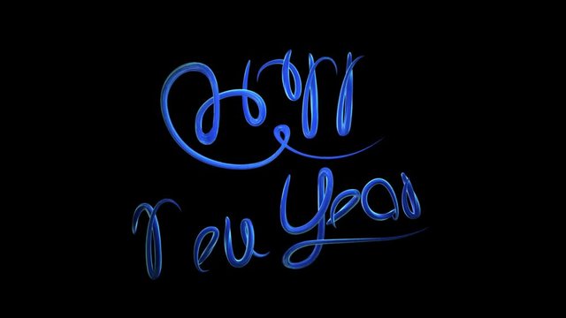 3d Cute animated handwritten text Congratulations on the New Year.