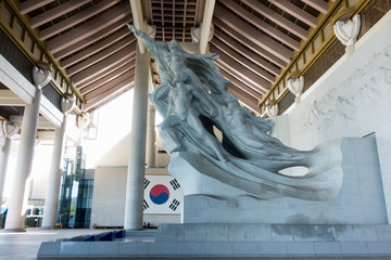 Chungcheongnam-do Cheonan, South Korea - The Statue of Indomitable Koreans in Independence Hall of Cheonan, South Korea.