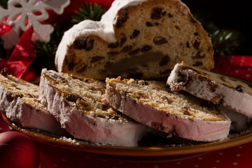 christmas stollen and christmas decoration