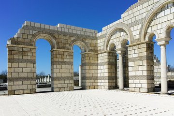 Ruins of The Great Basilica near The capital city of the First  Bulgarian Empire Pliska, Bulgaria