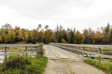 Wooden bridge across Androscoggin River