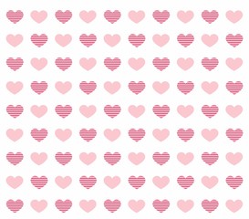 Seamless hand drawn sketchy hearts pattern texture, red and pink hearts background design elements for Valentine's day. Vector illustration