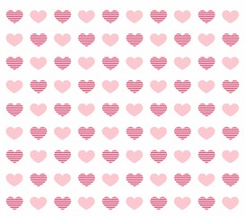 Seamless hand drawn sketchy hearts pattern texture, red and pink hearts background design elements for Valentine's day. Vector illustration