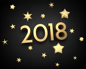 2018 new year background with stars.