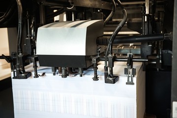 Offset machine. Printing newspaper high speed.