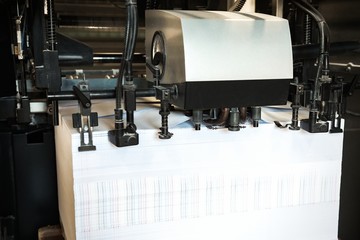 Offset machine. Printing newspaper high speed.