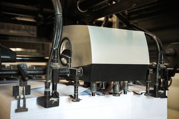 Detail of rollers in offset printing machine