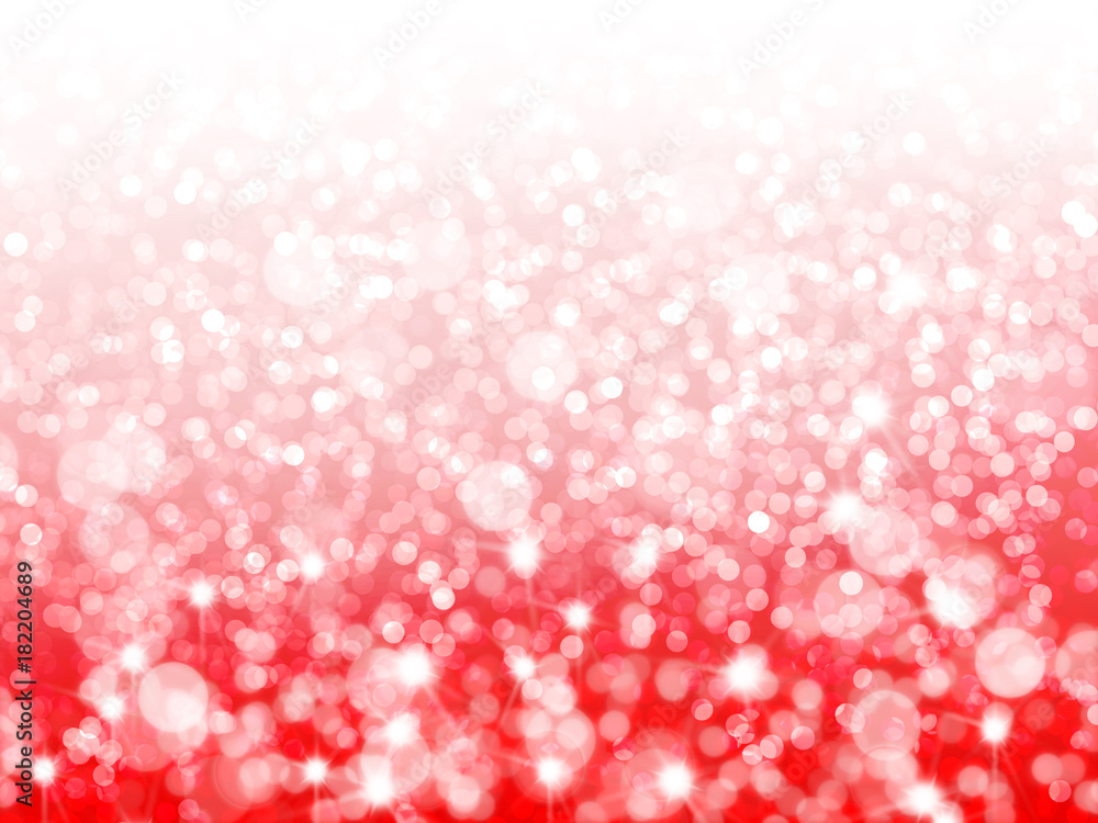 Poster red bokeh valentine background with soft light on top and flare.