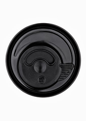 Reusable luminium soda drink tin top view