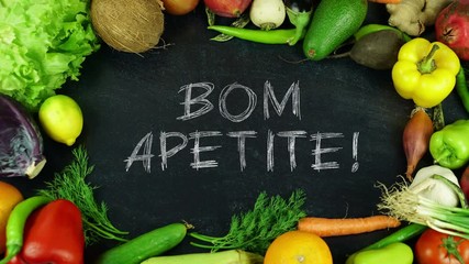 Bom apetite Portuguese fruit stop motion, in English Bon appetit