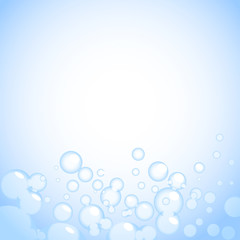 blue background with the bubbles and clean water