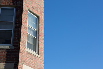Fototapeta na wymiar Window facing blue sky