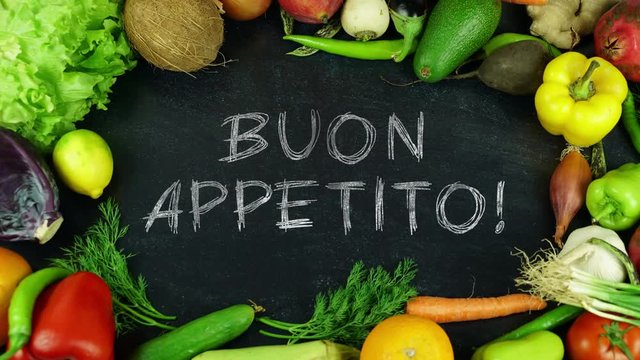 Buon appetito Italian fruit stop motion, in English Bon appetit