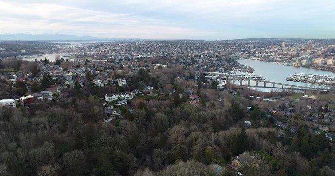 North Lake Union Aerial Landscape Seattle Washington