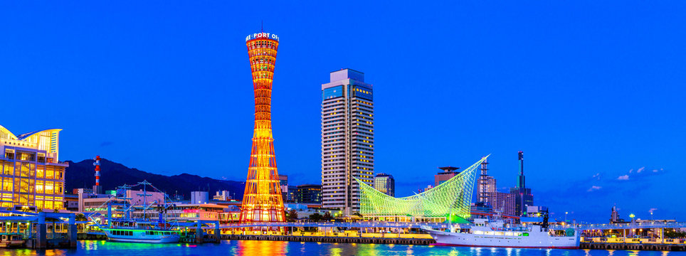 神戸港の風景,夜景