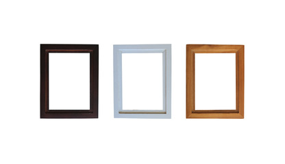 modern wooden frame isolated.