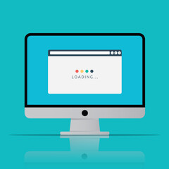Loading page browser icon computer in flat style vector illustration