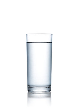 Water glass isolated on white background with clipping path included