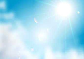 Obraz premium 青空 雲 太陽