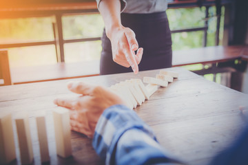 Obraz premium Domino, Organization, Risk.