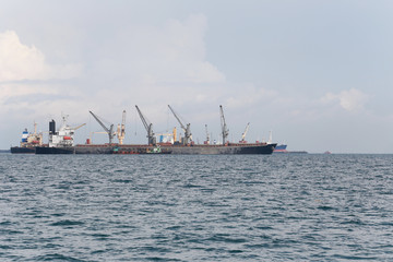 cargo ship in the sea.