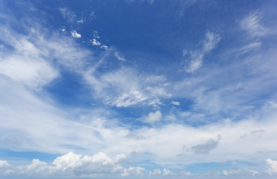 blue sky with clouds in summer season.