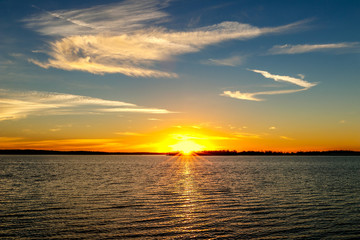 Fototapeta premium Oklahoma lake sunset.