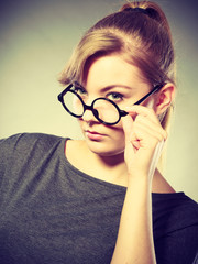 Fototapeta premium Annoyed nervous woman portrait.
