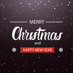Merry Christmas And Happy New Year Sign Holiday Greeting Design Vector Illustration