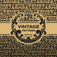 Vintage flourishes vine seamless pattern background