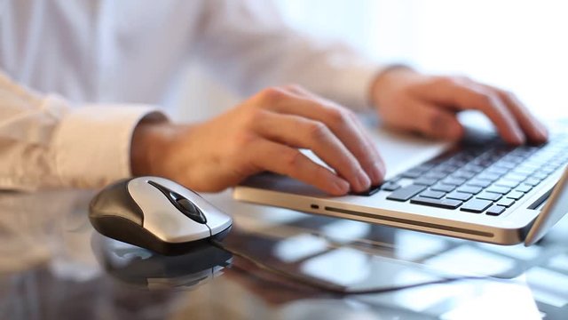 business man working on computer in the office