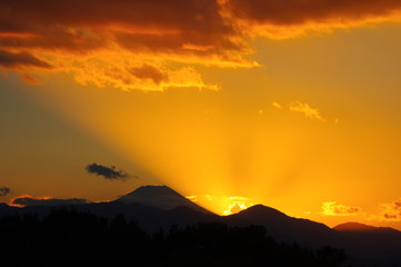 富士山の夕焼け