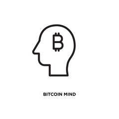 Bitcoin mind vector icon