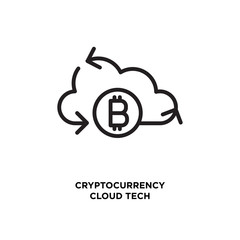 Cryptocurrency cloud tech vector icon