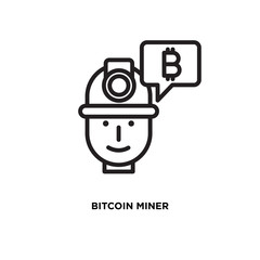 Bitcoin miner vector icon