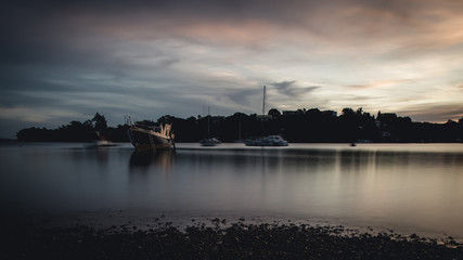 Naklejka premium Sunset on Waiheke bay