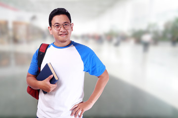 Happy Smiling Young Male Asian Student