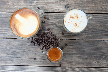 Fototapeta na wymiar hot coffee in cafe 