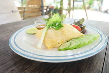 Fried rice with egg wrapping 