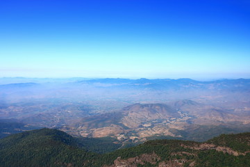 Mountain viewpoint of Kew Mae Pan scenery at Doi Inthanon national park , Chiang Mai , Thailand