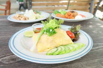 Fried rice with egg wrapping 